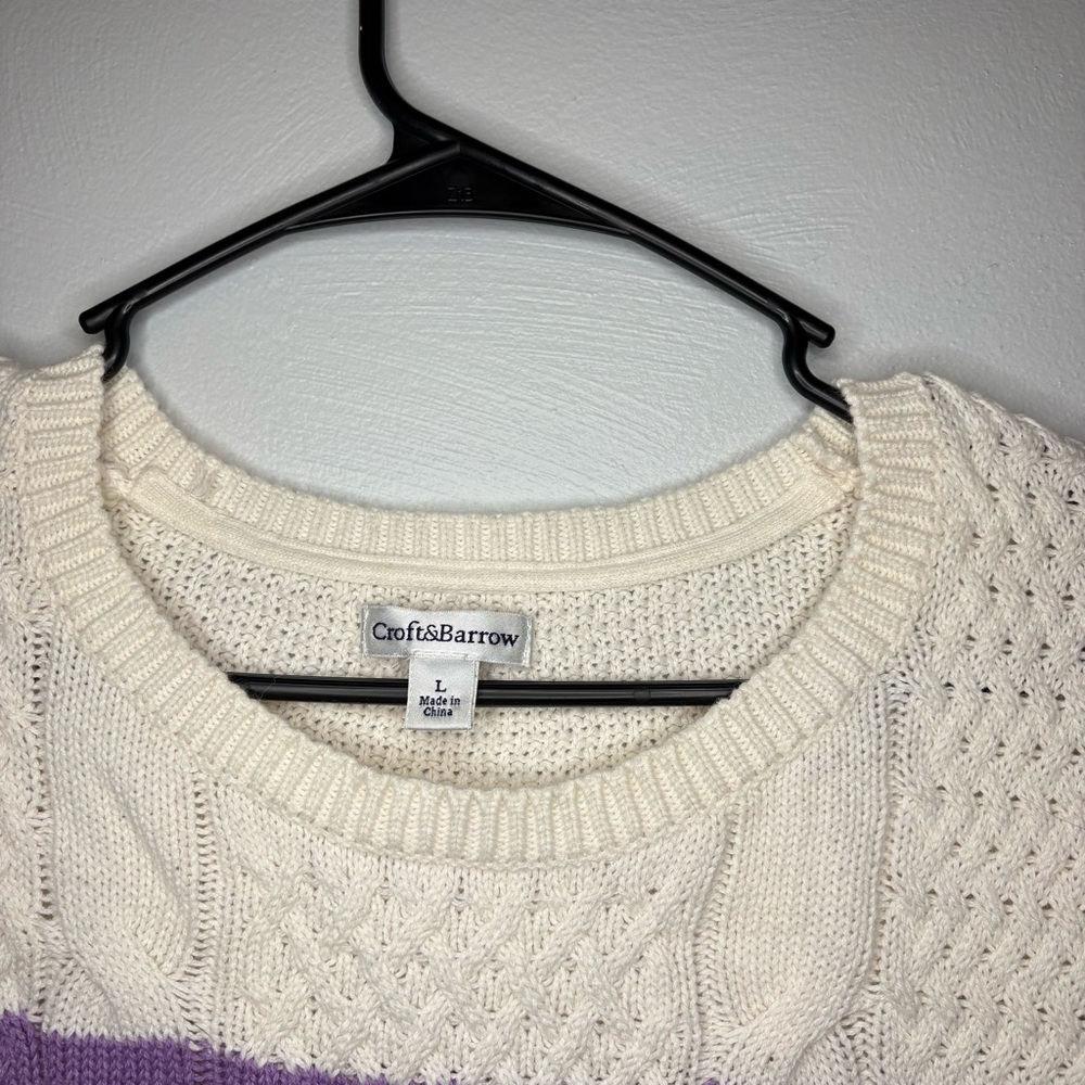 Purple Color Block Sweater - Picture 2 of 3